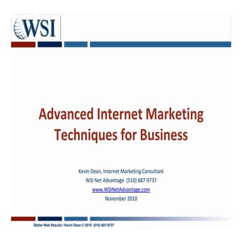 Advanced Internet Marketing November 2010