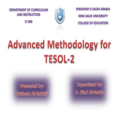 Advanced methodology for tesol 2