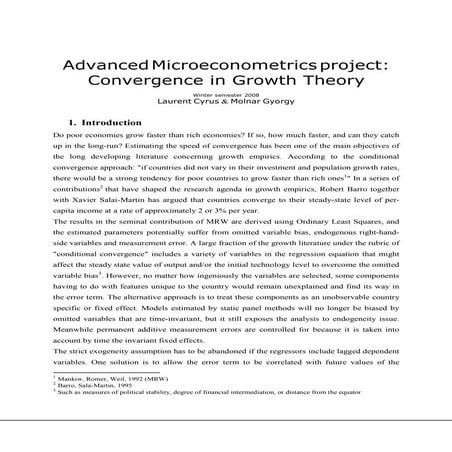 Advanced microeconometric project