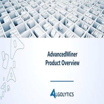 AdvancedMiner predictive analytics platform overview