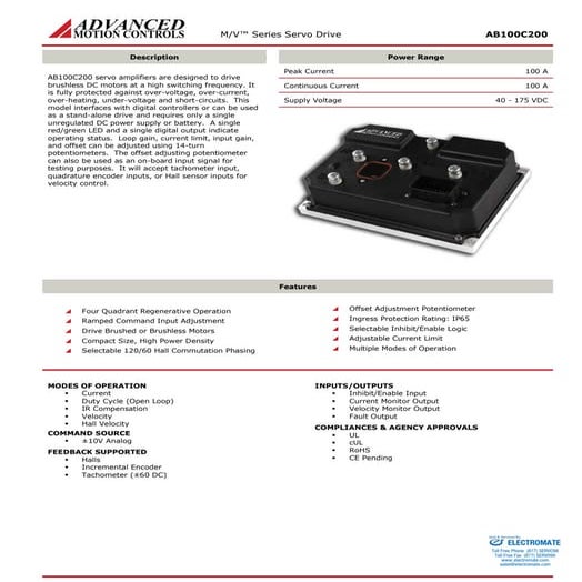 Advanced motion controls ab100c200