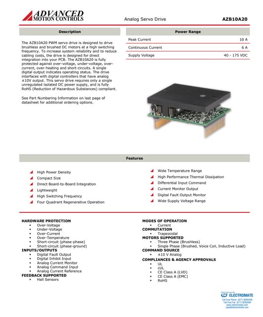 Advanced motion controls azb10a20