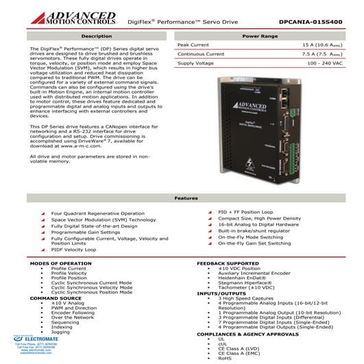 Advanced motion controls dpcania 015s400