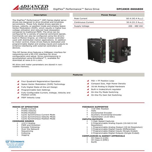 Advanced motion controls dpcanie 060a800