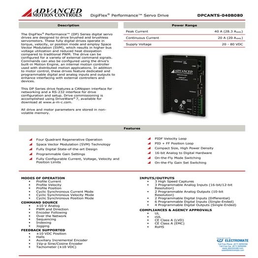 Advanced motion controls dpcants 040b080