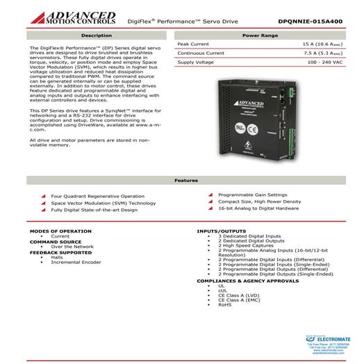 Advanced motion controls dpqnnie 015a400