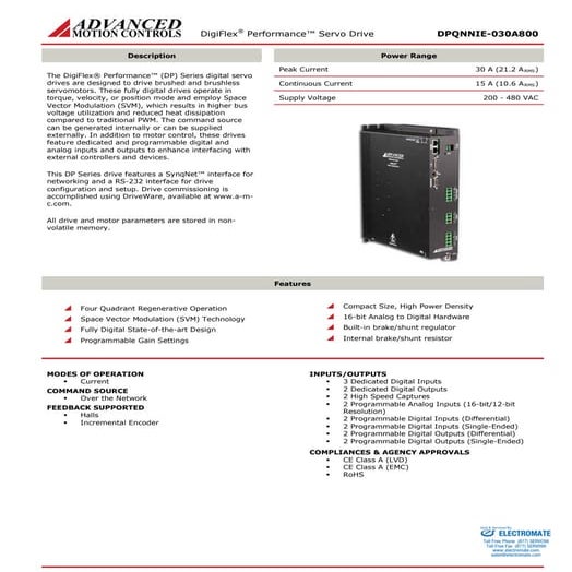 Advanced motion controls dpqnnie 030a800