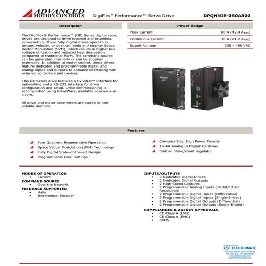 Advanced motion controls dpqnnie 060a800