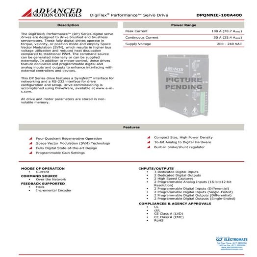 Advanced motion controls dpqnnie 100a400