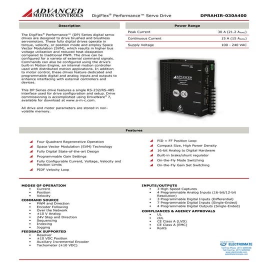 Advanced motion controls dprahir 030a400