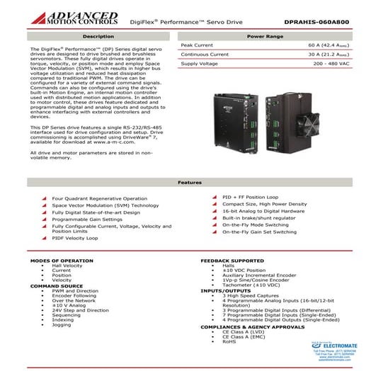 Advanced motion controls dprahis 060a800