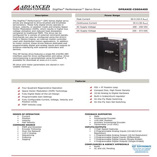 Advanced motion controls dpranie c060a400