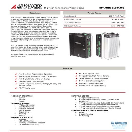 Advanced motion controls dpranir c100a400