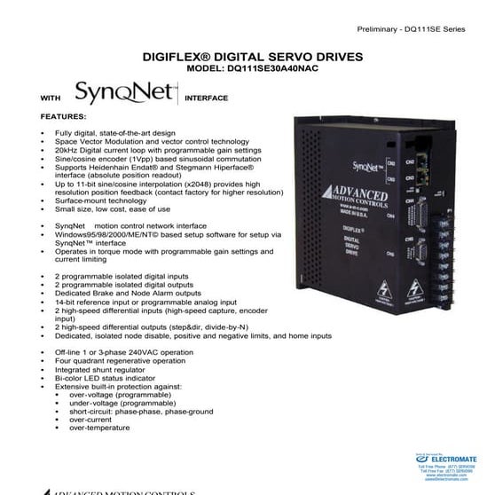 Advanced motion controls dq111se30a40nac