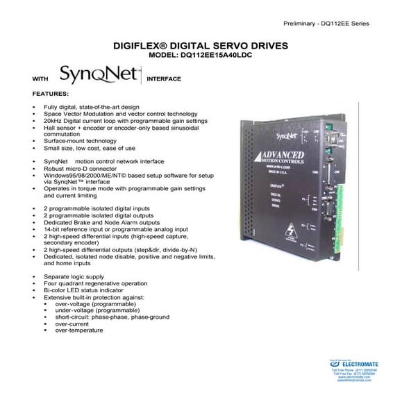 Advanced motion controls dq112ee15a40ldc