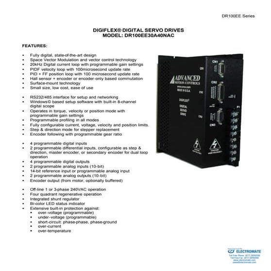 Advanced motion controls dr100ee30a40nac