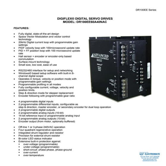 Advanced motion controls dr100ee60a40nac