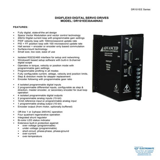 Advanced motion controls dr101ee30a40nac