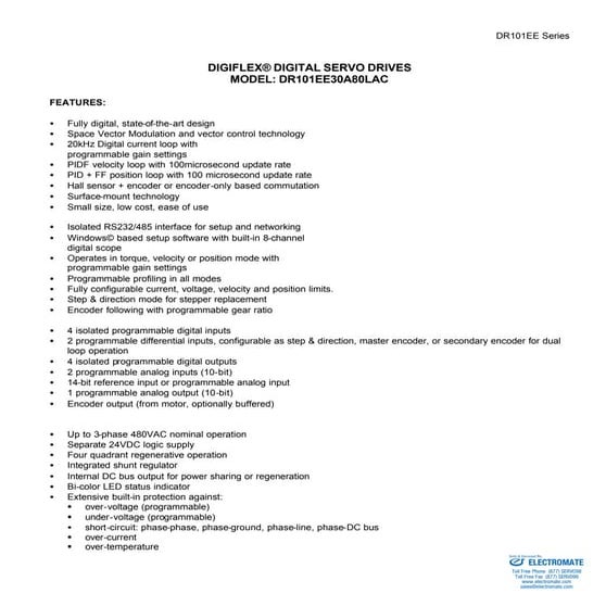 Advanced motion controls dr101ee30a80lac