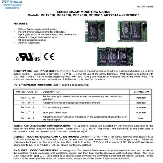 Advanced motion controls mc1x510