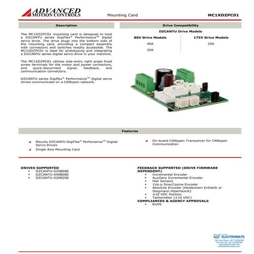 Advanced motion controls mc1xdzpc01