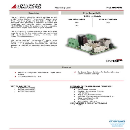Advanced motion controls mc1xdzpe01