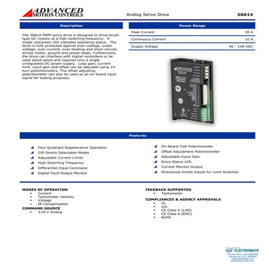 Advanced motions controls 20a14