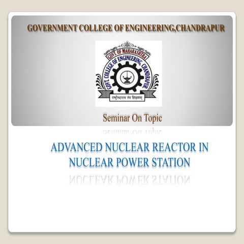 Advanced nuclear reactor in nuclear power station | PPT