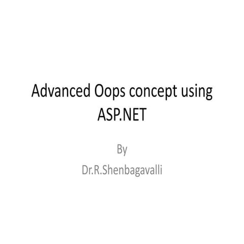 Advanced oops concept using asp