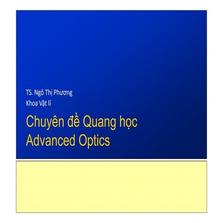 Advanced optics chap 1 | PDF