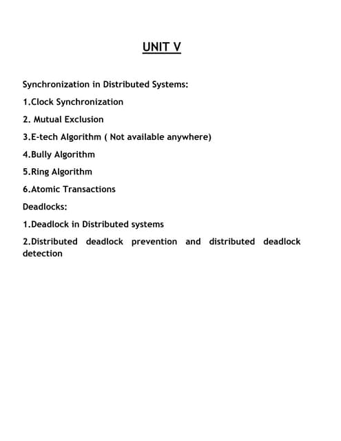 Advanced os 5th unit