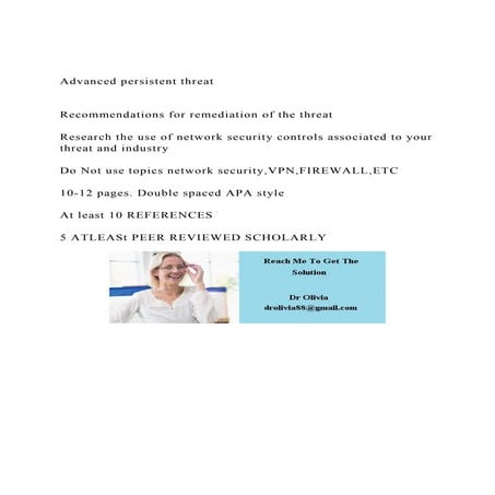 Advanced persistent threatRecommendations for remediation .docx