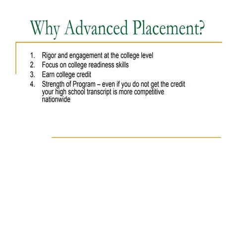 Advanced Placement Overview
