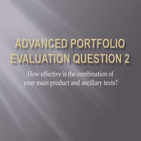 Advanced portfolio evaluation question 2