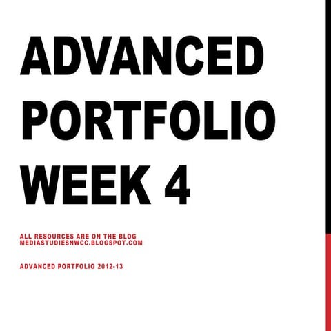 Advanced portfolio week 4