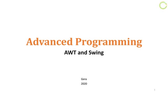 Advanced programming ch1