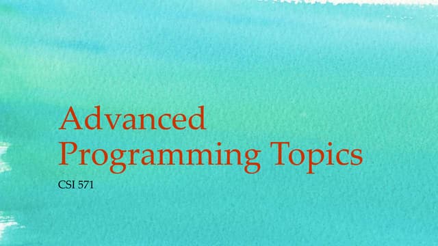 Advanced programming topics asma