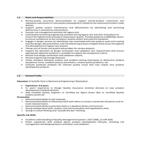 Hiring For Advanced Quality Engineer in Gurgaon | PDF