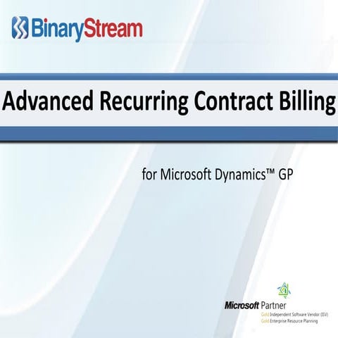 Advanced Recurring Contract Billing 