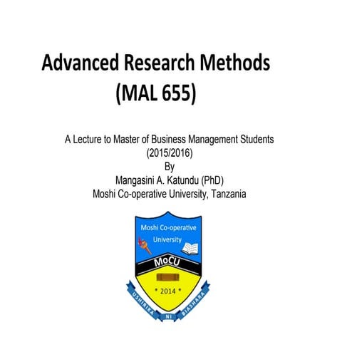 Advanced research methods (mal 655)