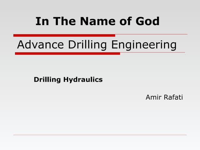 Drilling Hydraulic of Compressible and In-compressible Drilling Fluid