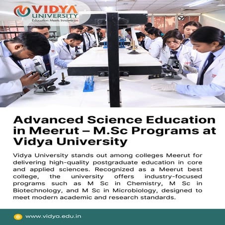 Advanced Science Education in Meerut – M.Sc Programs at Vidya ...