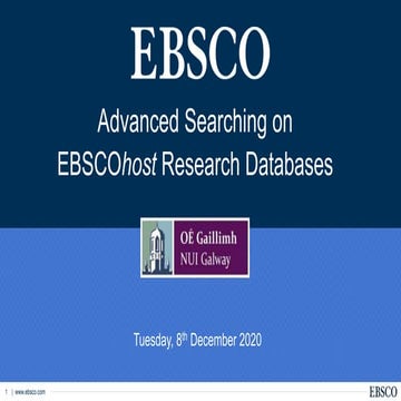 Advanced searching on EBSCOhost to support systematic reviews