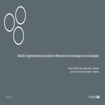 SEND WEBINAR | Metodi di segmantazione avanzati per ottimizzare le tue campag...