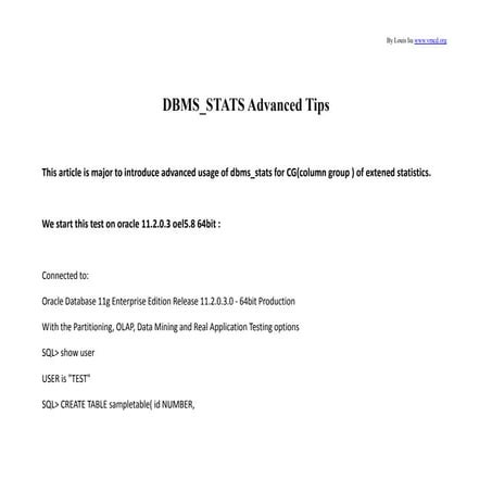 Advanced tips of dbms statas
