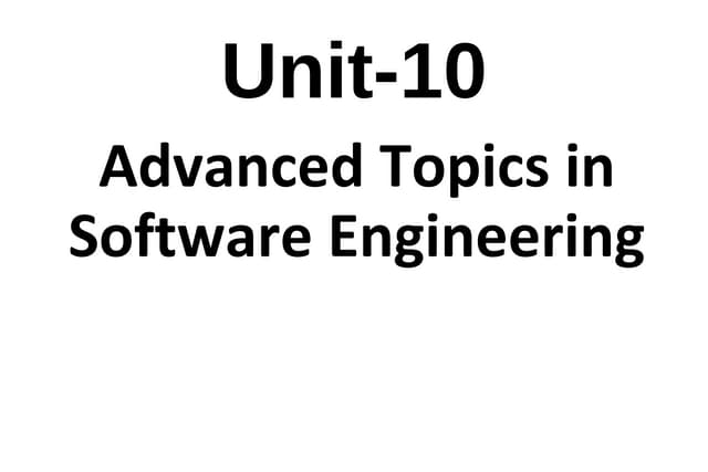 Advanced topics in software engineering