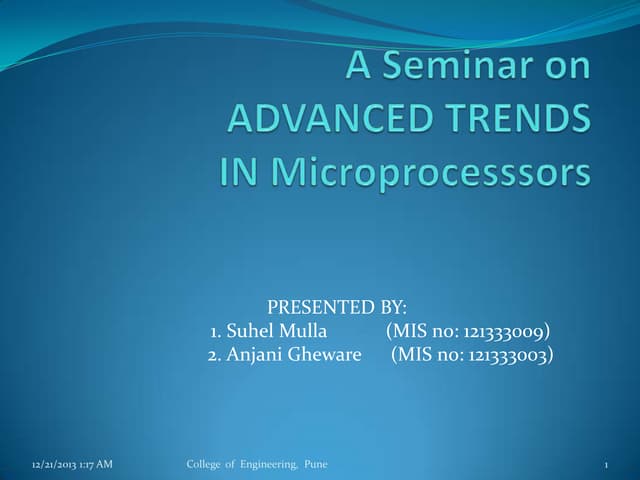 Advanced trends in microcontrollers by suhel