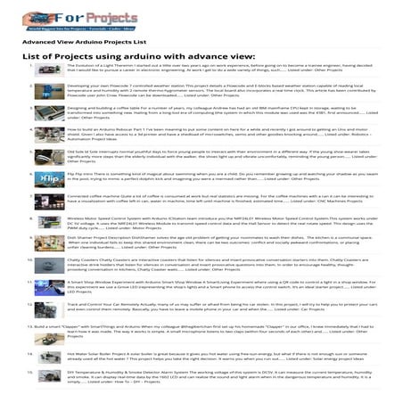 Advanced view arduino projects list use arduino for projects (3) | PDF