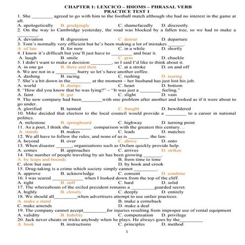 advanced vocab test 2 for grade 12 high school
