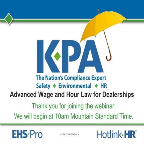 Advanced Wage and Hour Law for Dealerships  